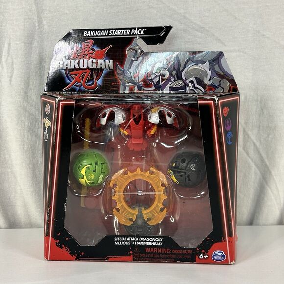 Spin Master Other - Bakugan Starter 3-Pack Special Attack Dragonoid Nillious Hammerhead Figures Toys